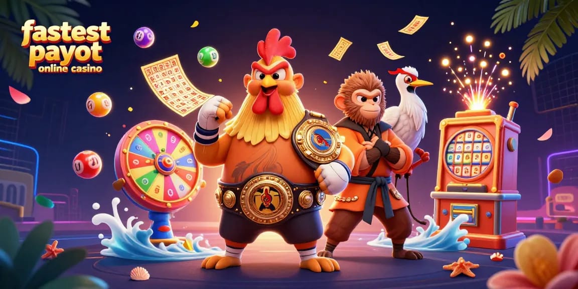 Experience excitement at the fastest payout online casino with dynamic lottery elements and vibrant characters.