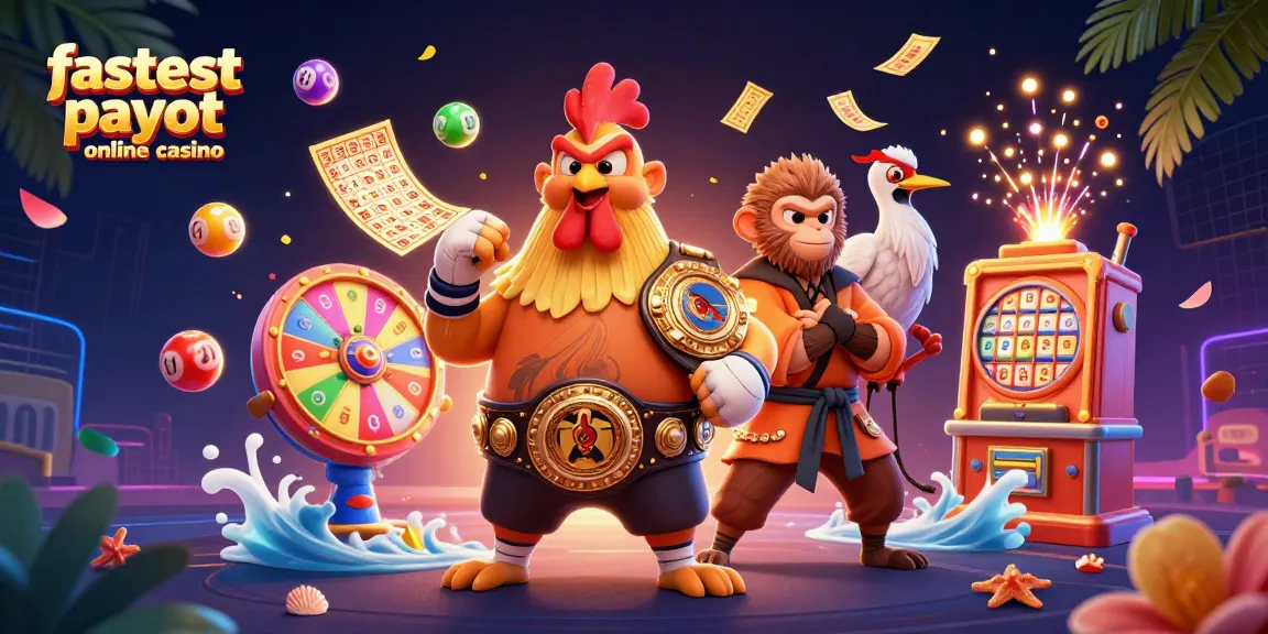Experience excitement at the fastest payout online casino with dynamic lottery elements and vibrant characters.